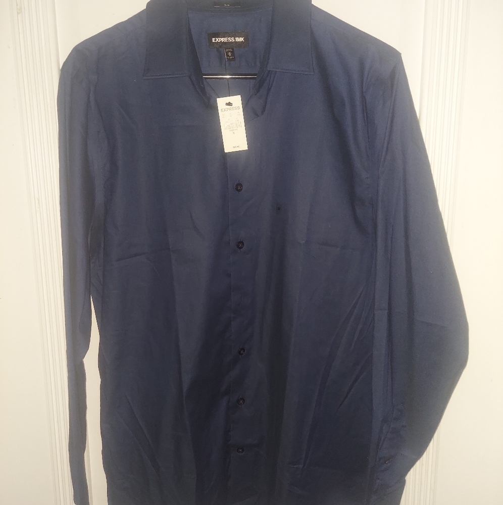 Express blue button down
